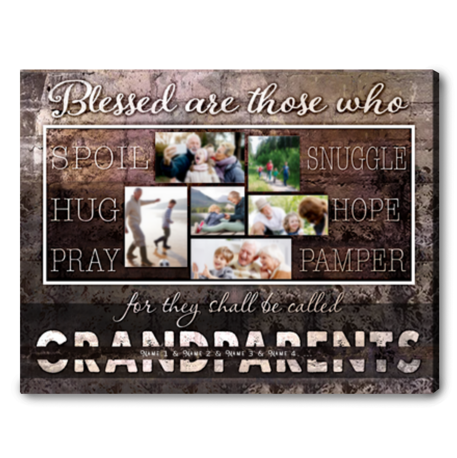Great Grandparents Gift Ideas Gift For Grandparents From Grandchildren Custom Photo Collage Wall Art