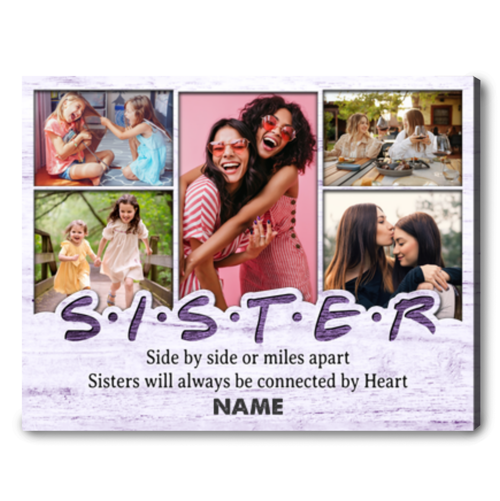 Custom Photos Sister Canvas Print Birthday Gift For Siblings