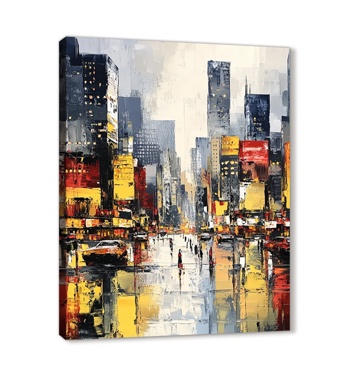 City Lights Contemporary Cityscape Abstract Canvas Wall Art