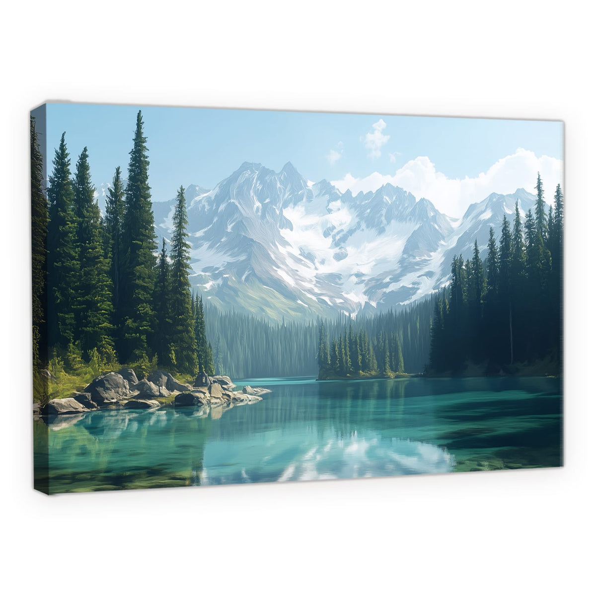 Snowy Mountain Wall Art Lake Nature Artwork