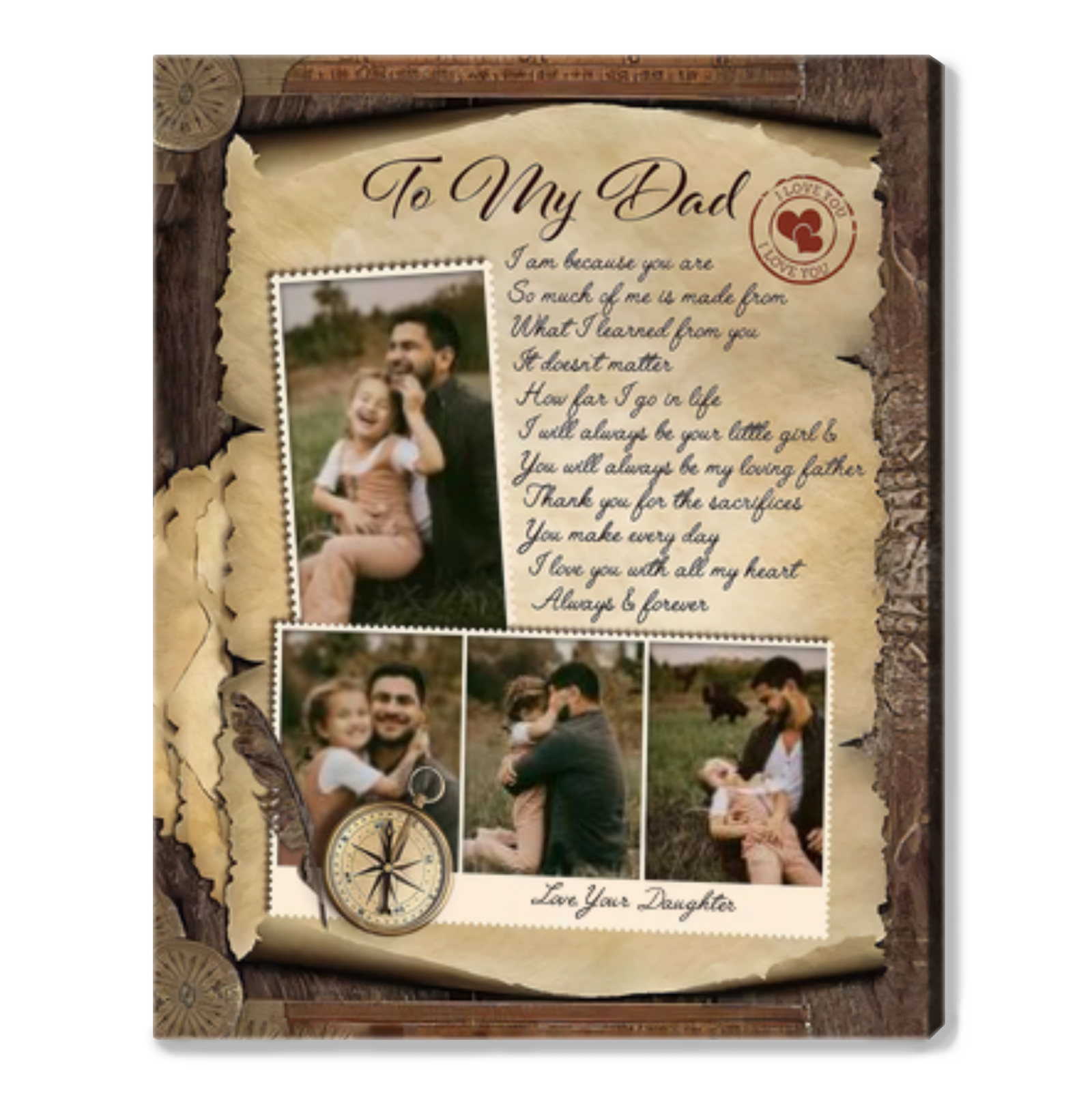Gift For Dad From Daughter To My Dad Family Photo Collage