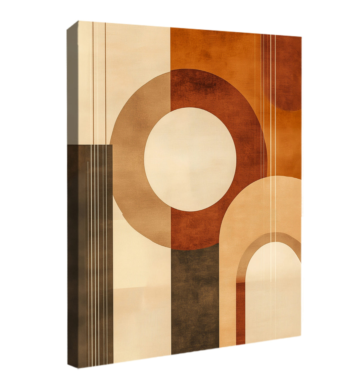 Beige Brown Minimal Shapes Canvas Wall Art for Neutral Decor