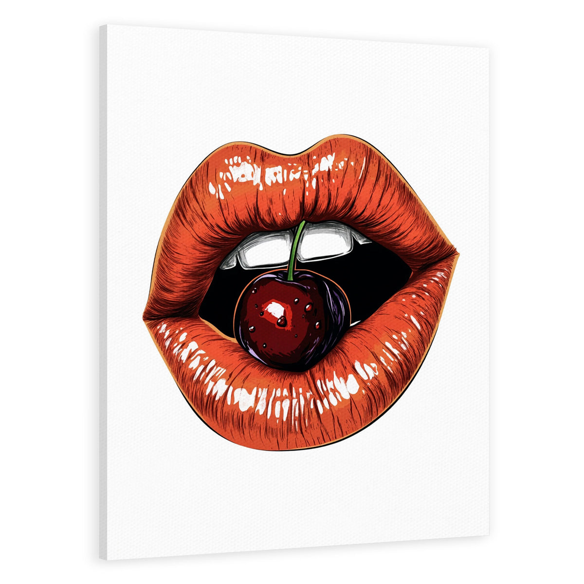 Pop Art Cherry Lips Vertical Wall Art