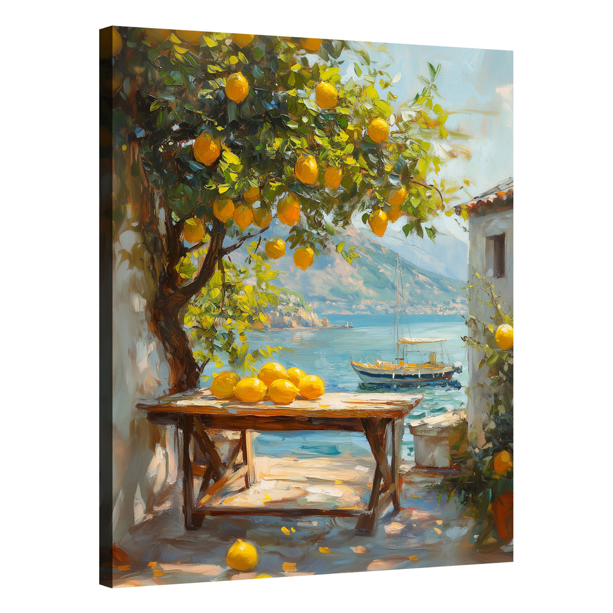 Mediterranean Art Lemon Vista Nature Artwork