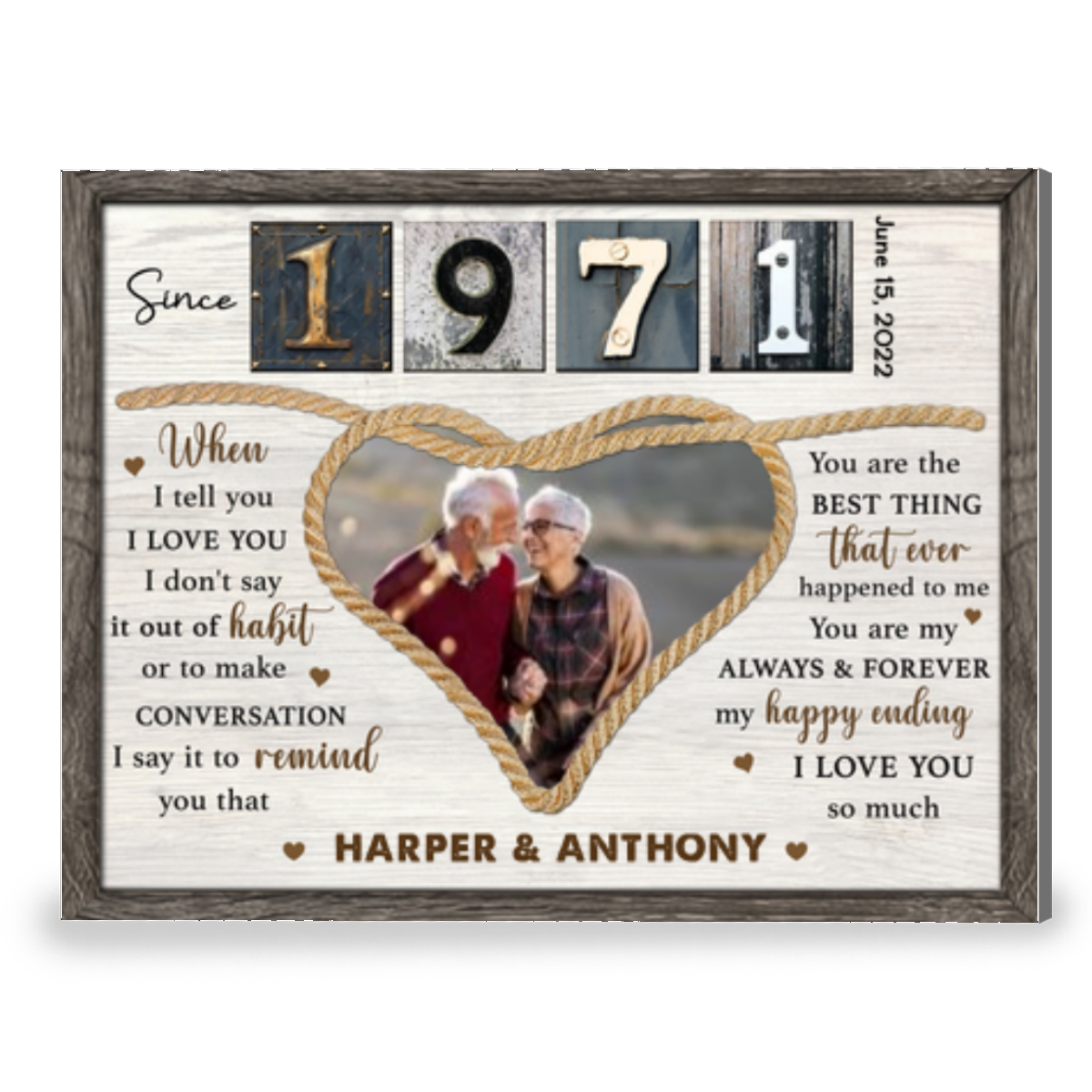 Wedding Anniversary Gift Custom Number Of Year Canvas Photo Prints