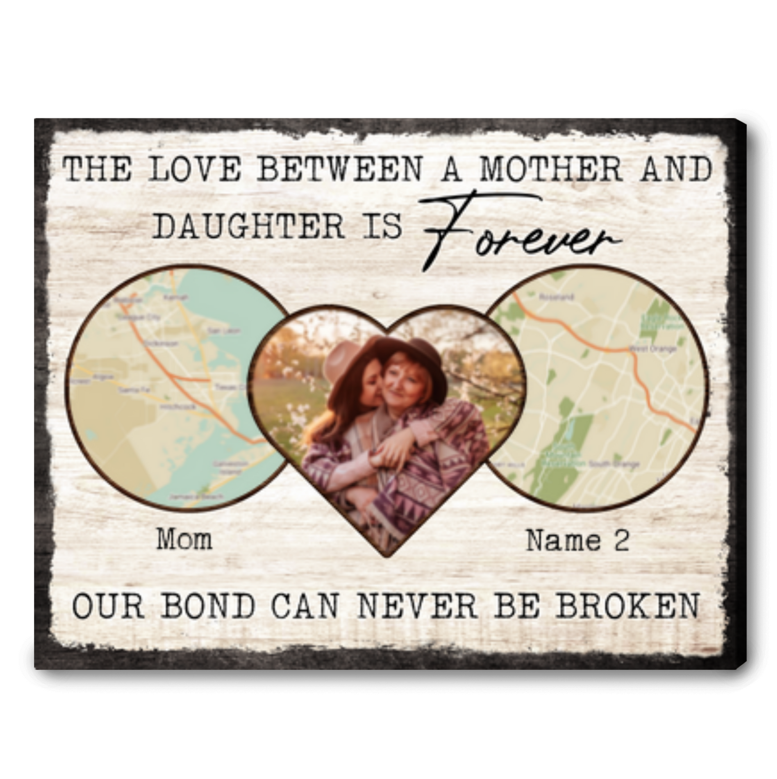 Custom Love Between Mother And Daughter Canvas Unique Gift For Mother's Day