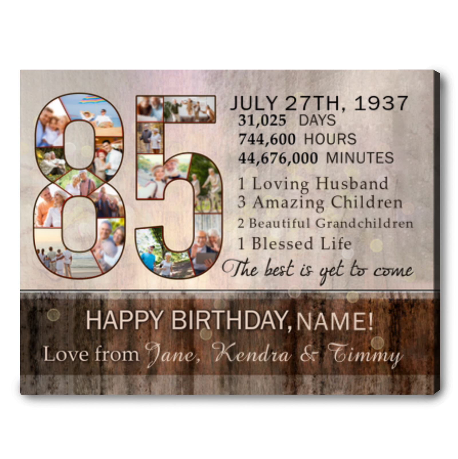  Unforgettable 85th Birthday Ideas For Mom Custom Photo Canvas Collage