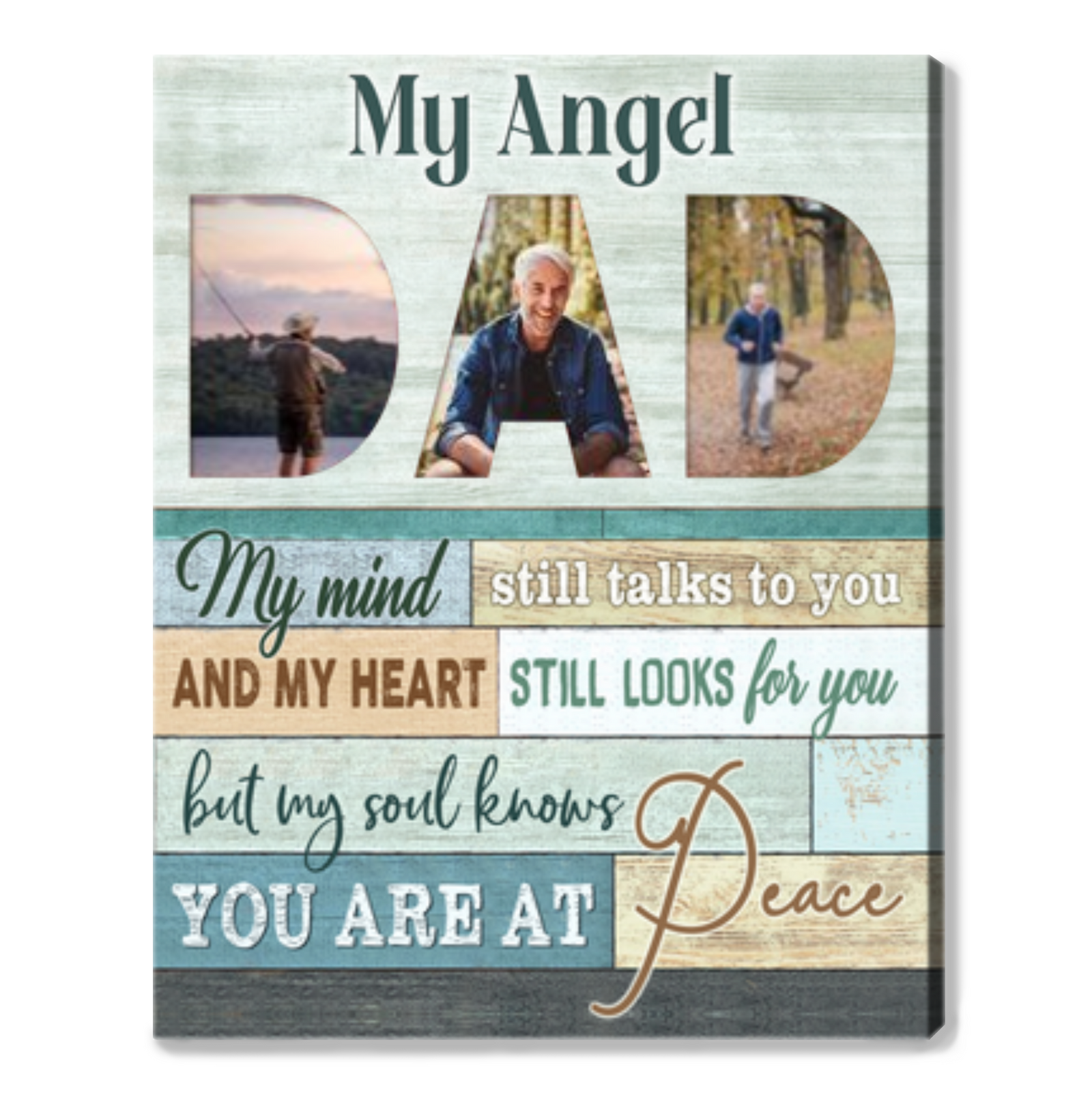 Best Sympathy Gift For Loss Of Dad Personalized Memorial Canvas Print
