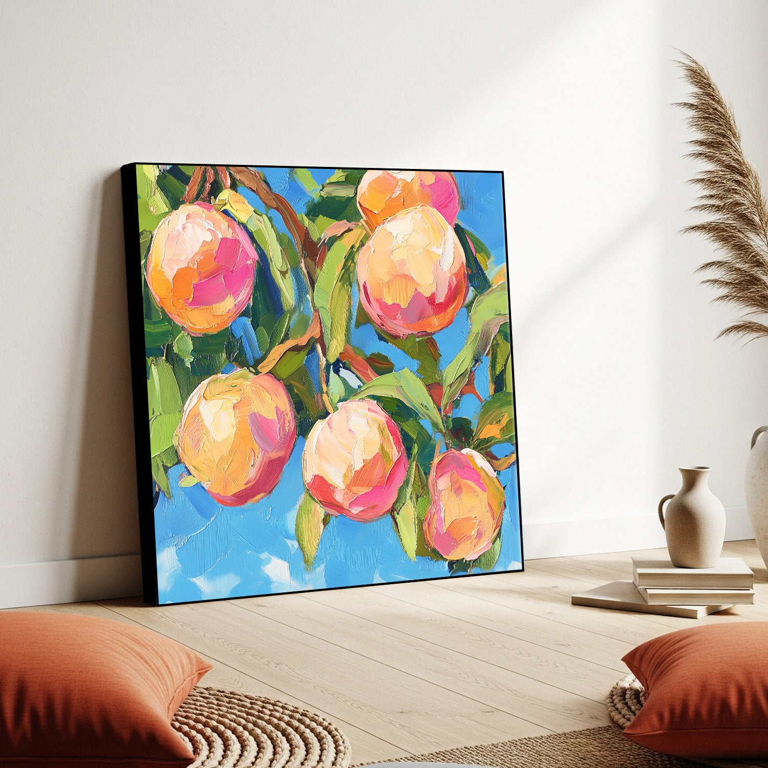 Peach Harvest Bliss Botanical Print Canvas Art