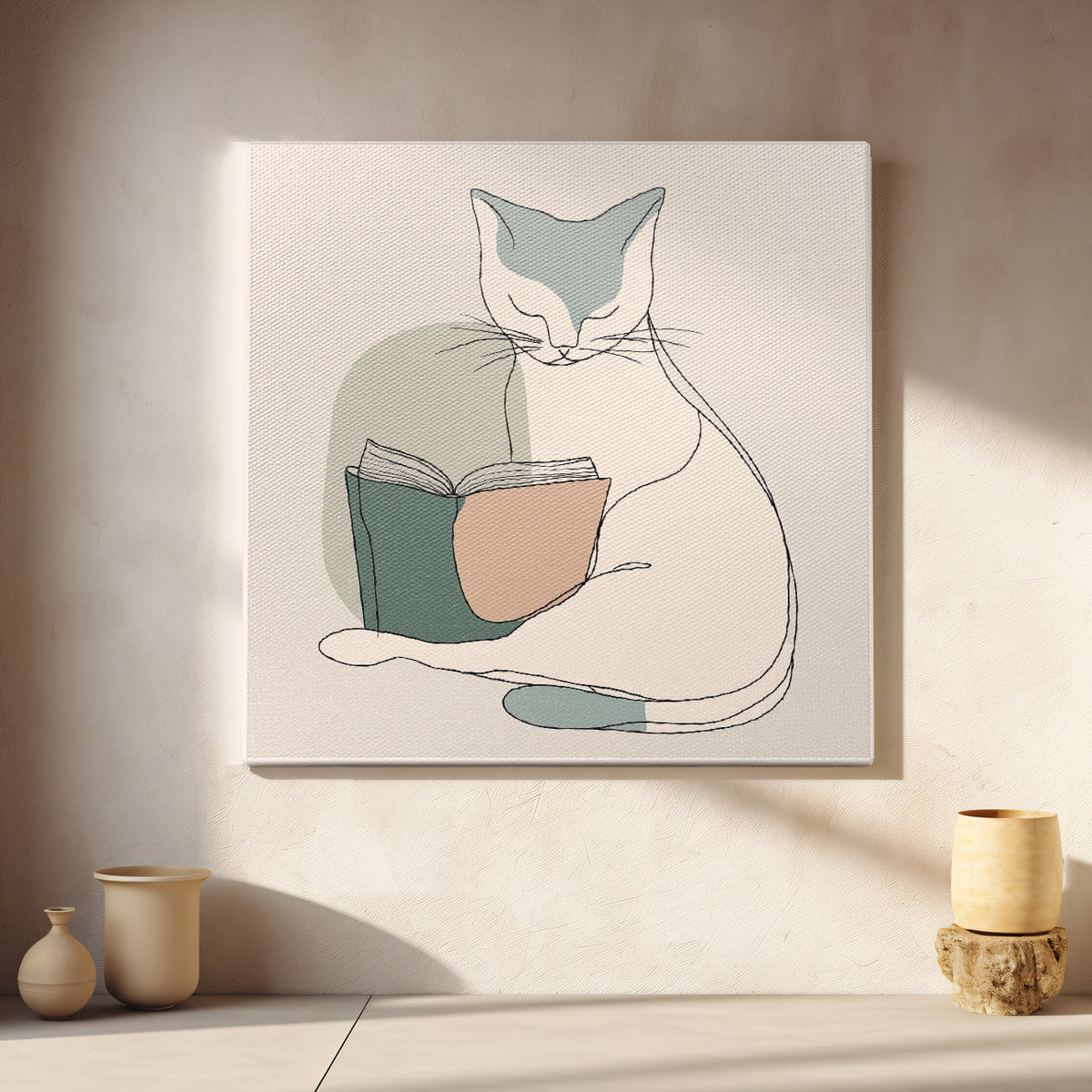 Open Book Minimalist Canvas Wall Art