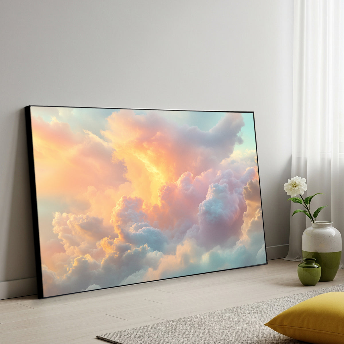Dreamlike Cloud Formation Digital Canvas In Pastel Hues