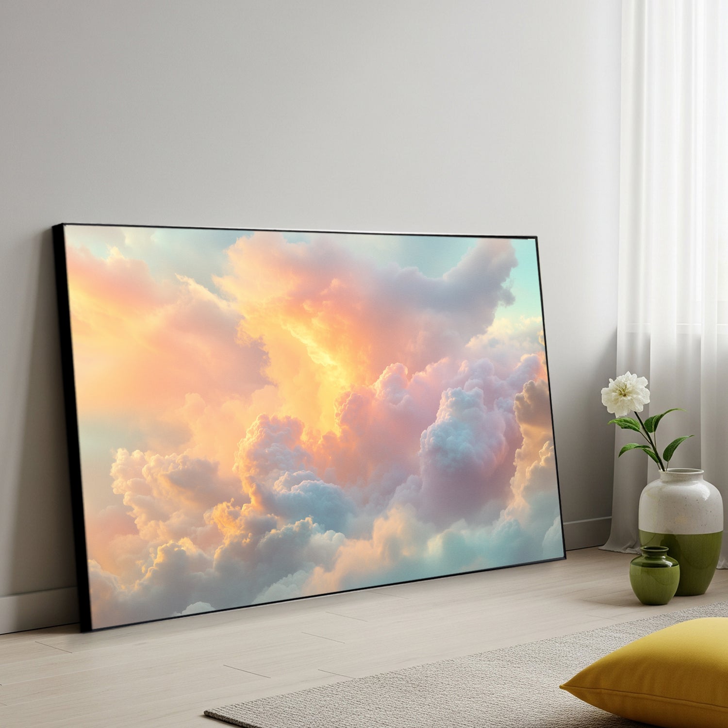 Dreamlike Cloud Formation Digital Canvas In Pastel Hues