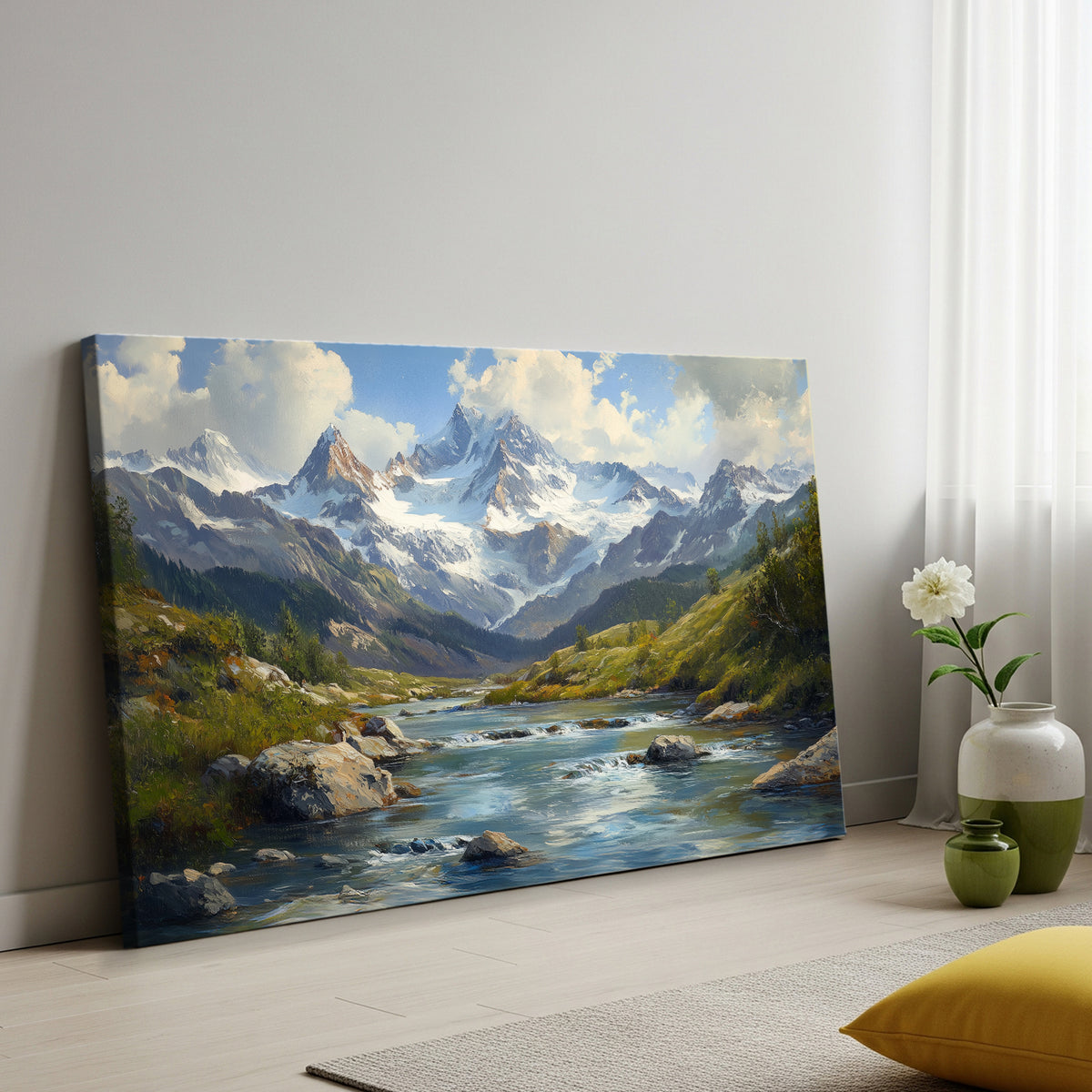 Mountain Landscape Fine Art Oil Painting Canvas Print