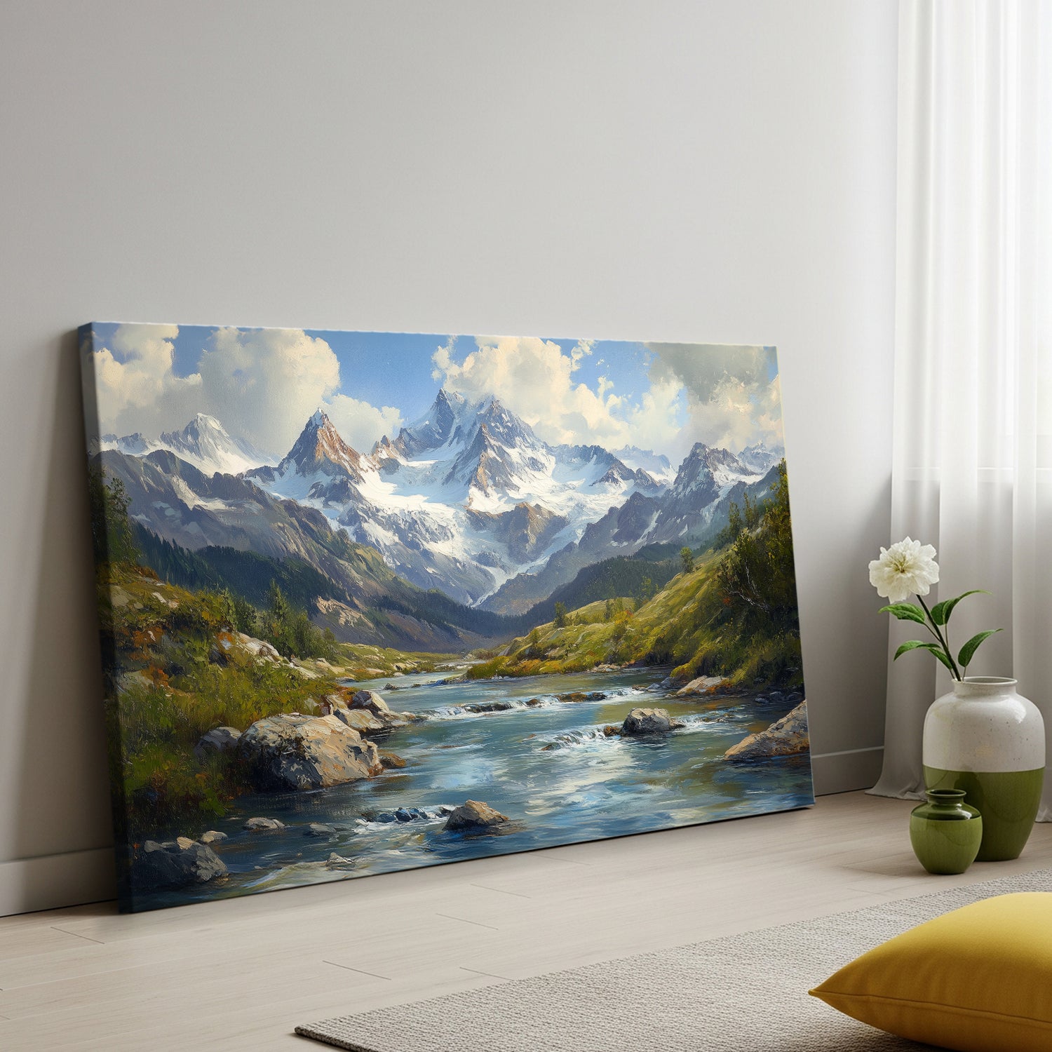 Mountain Landscape Fine Art Oil Painting Canvas Print
