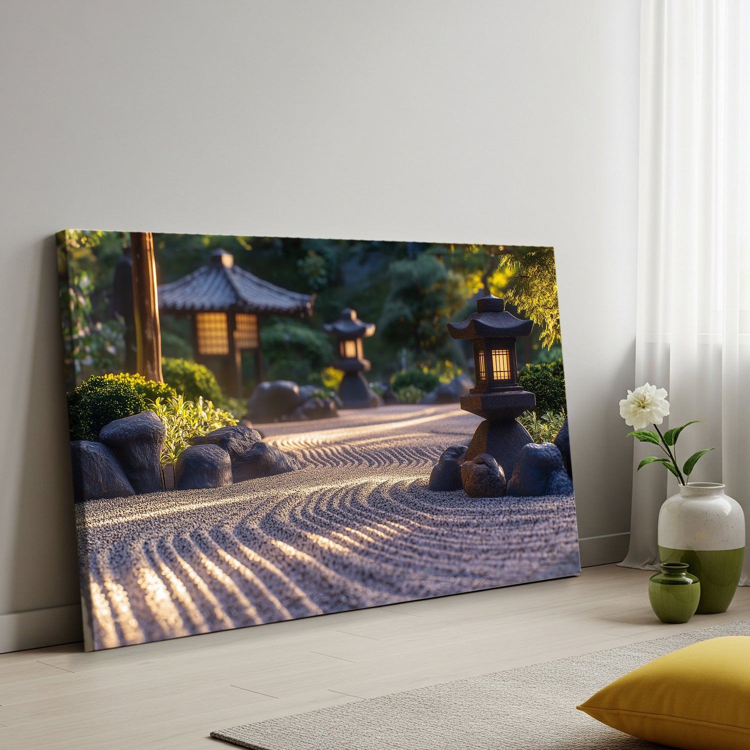 Japanese Zen Garden Minimalist Canvas Wall Art Decor