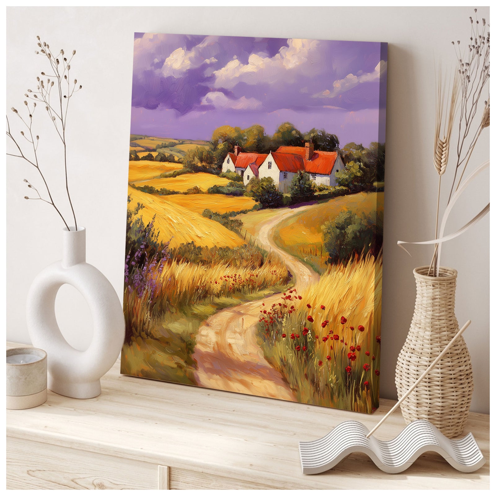 Farmhouse Landscape Canvas Fine Arts Print