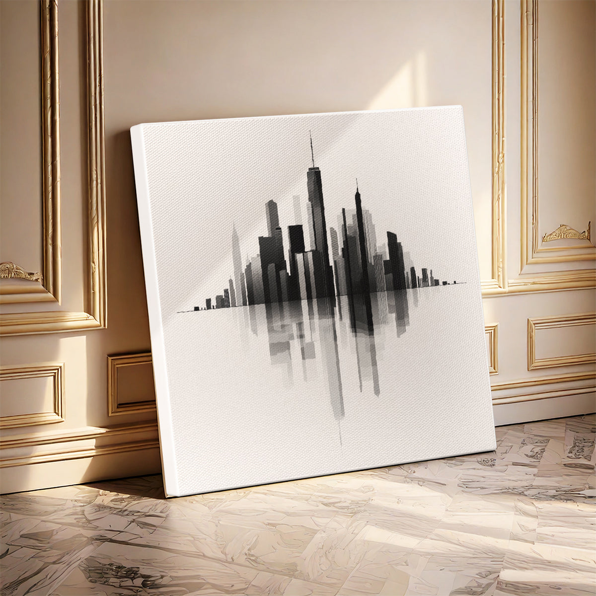 City Skyline Minimalist Canvas Wall Art