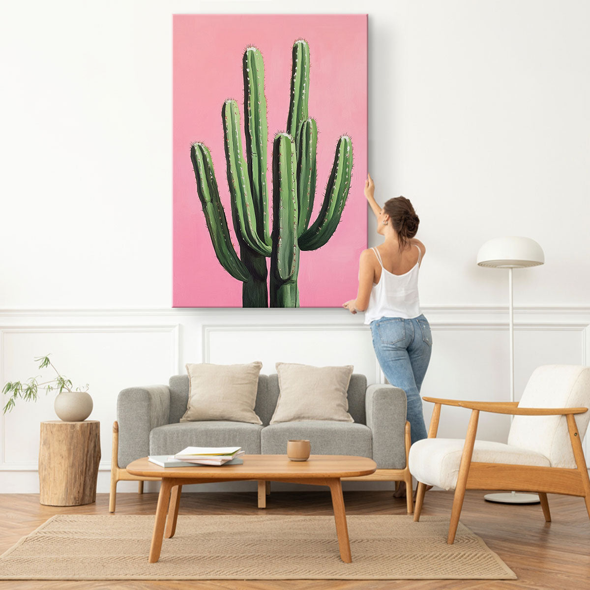 Lush Cactus Painting Canvas Wall Art