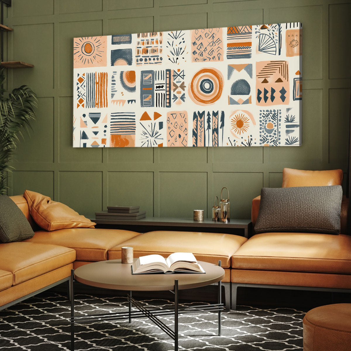 Chromatic Block Shapes Boho Wall Decor
