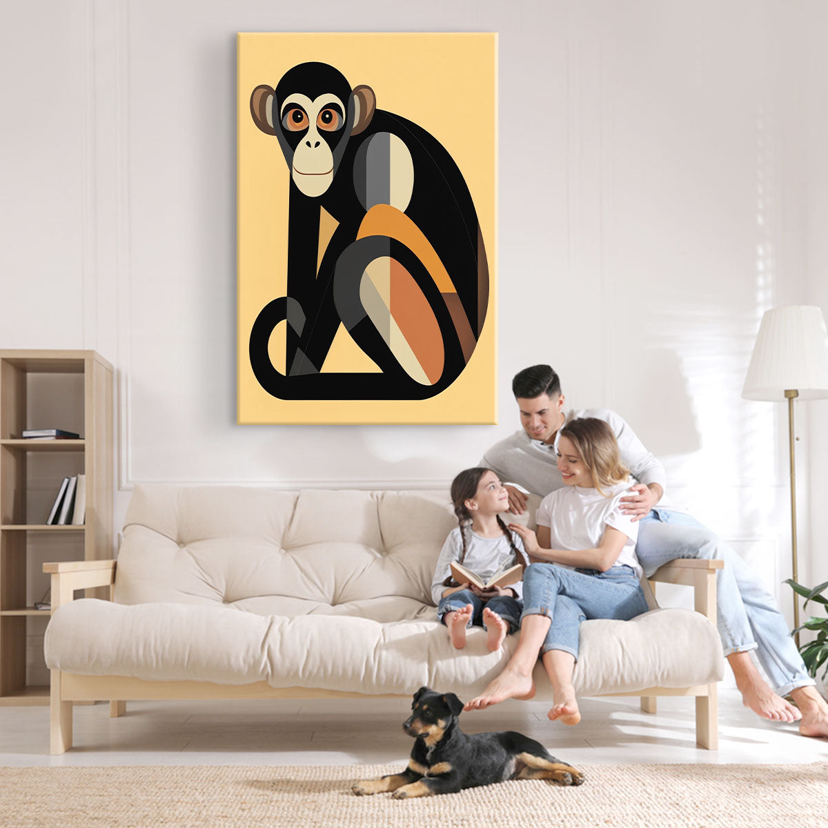 Geometric Art Monkey Canvas Wall Art