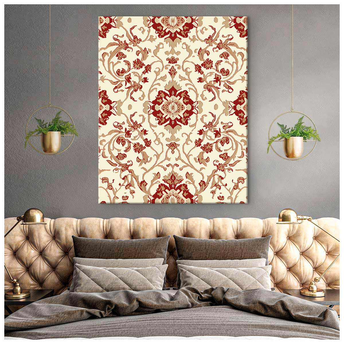 Whimsical Folk Art Canvas Boho Wall Decor