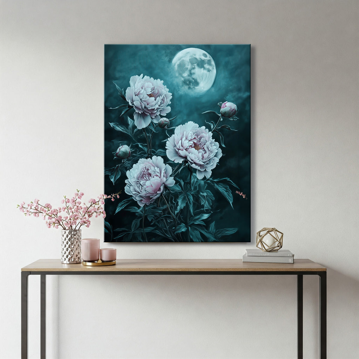 Soft Pastel Peonies Fine Art Floral Canvas Print
