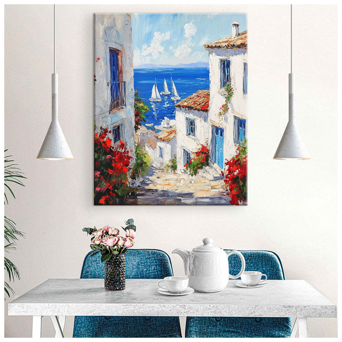 Mediterranean Art Azure Beach Wall Art