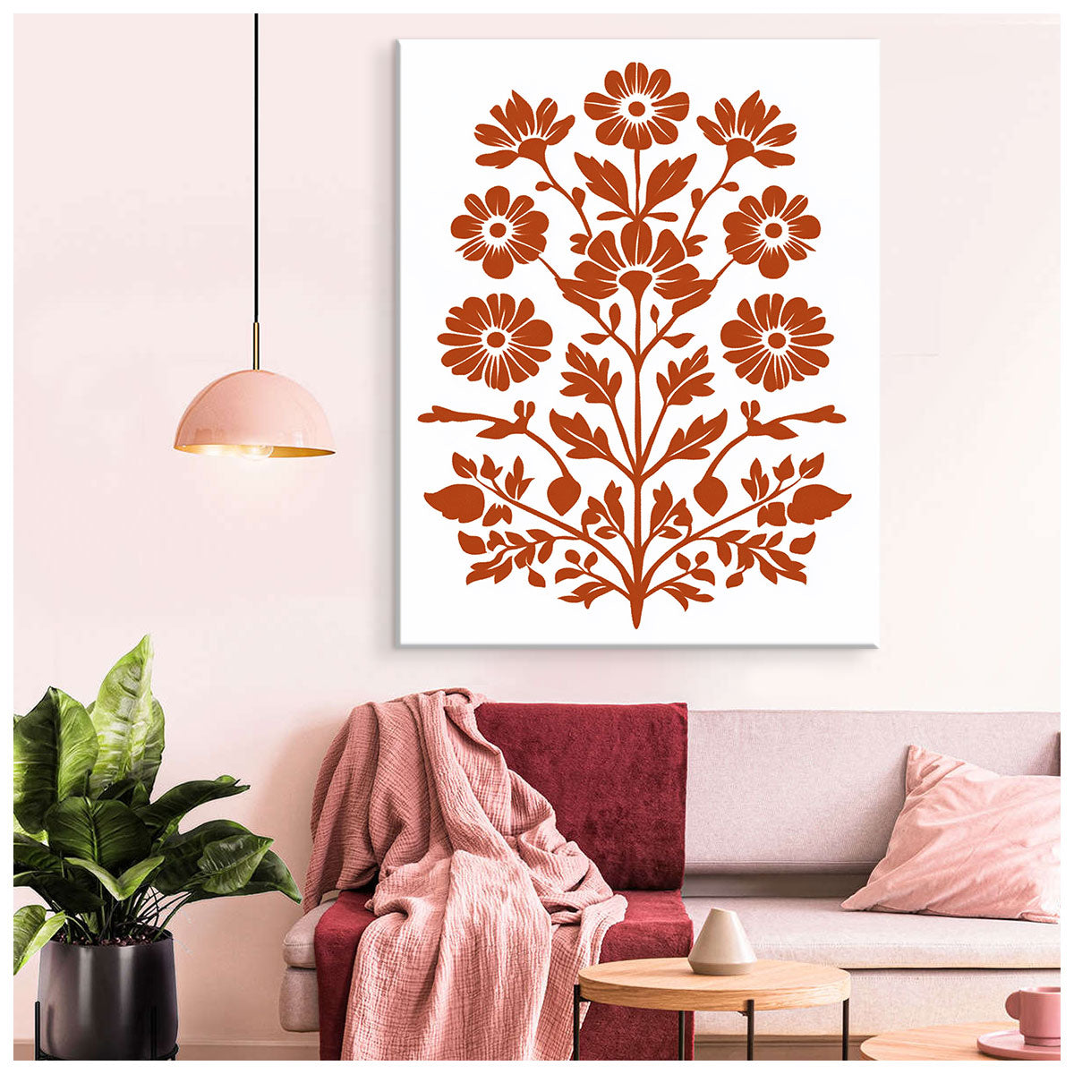 Chic Floral Pattern Boho Wall Decor