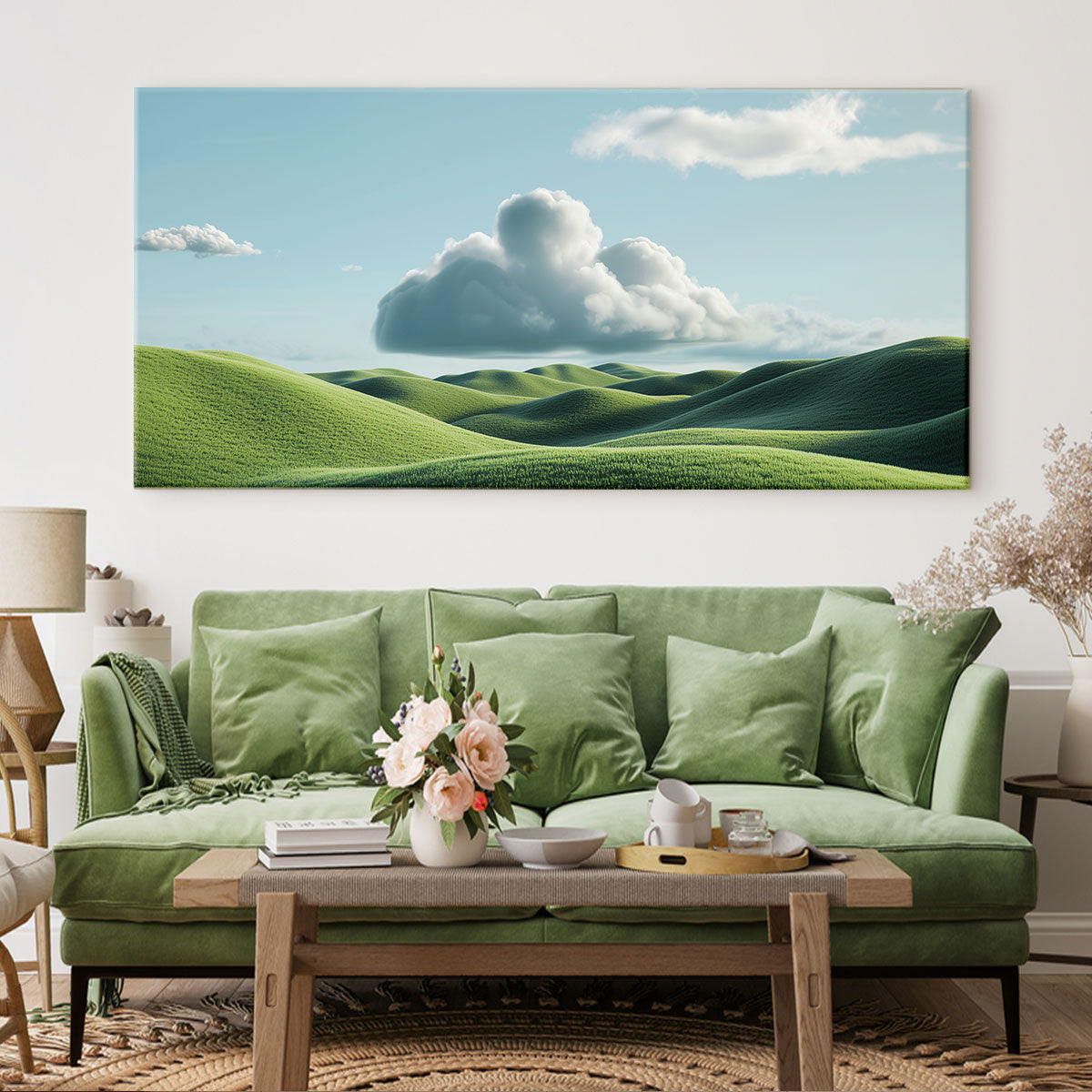 Calm Green Landscape Fine Arts Print