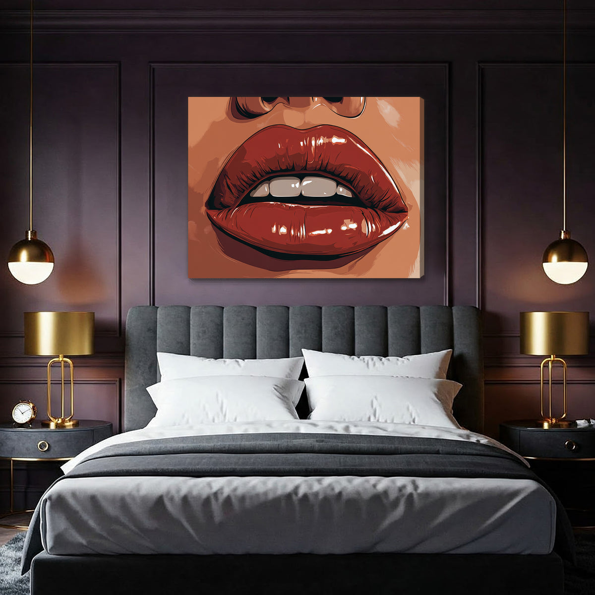 Glam Pop Lips Abstract Wall Art