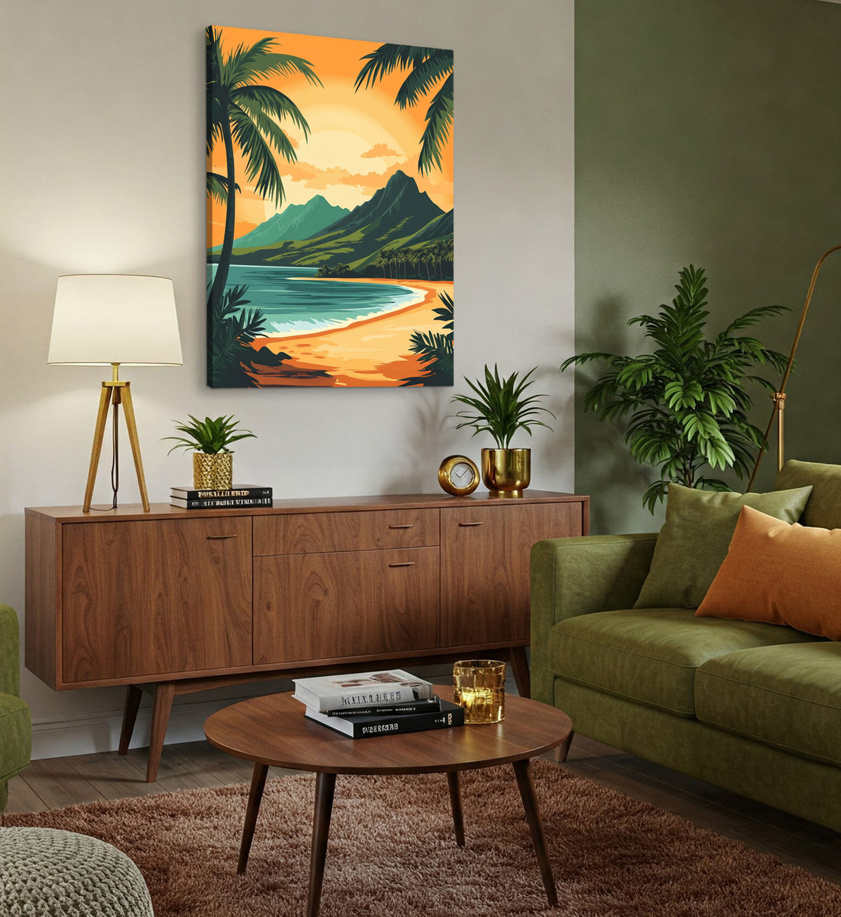 Hawaiian Sunset Modern Wall Artwork