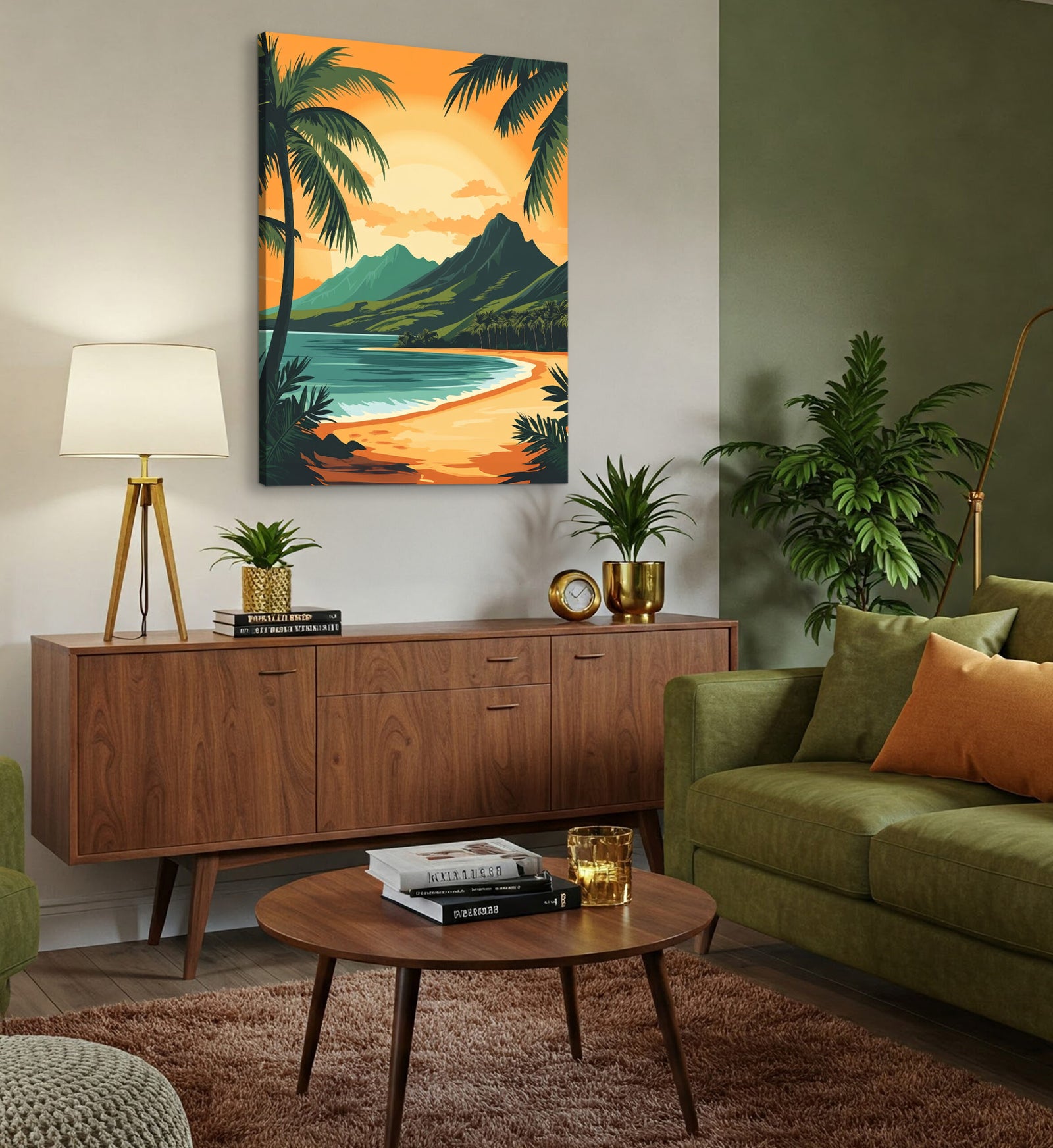 Hawaiian Sunset Modern Wall Artwork