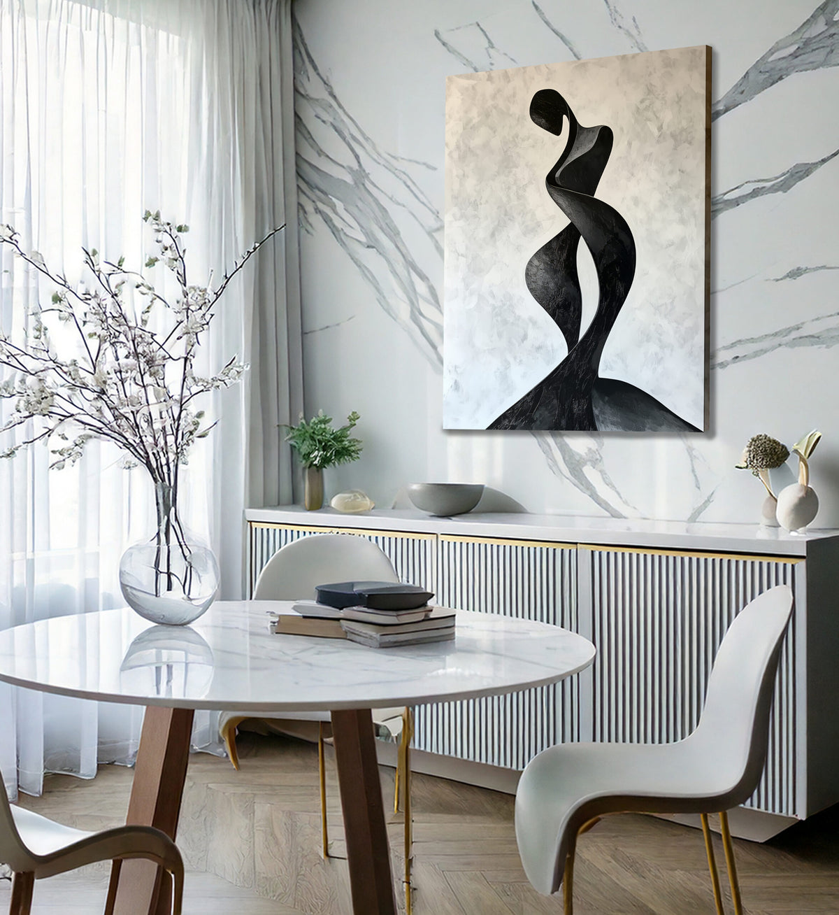 Abstract Embrace Minimalist Canvas Wall Art