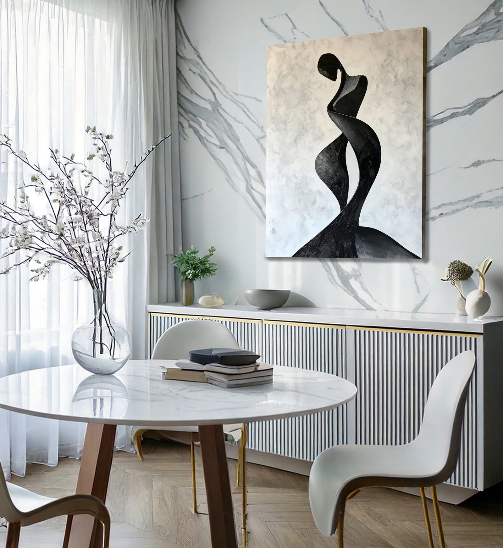 Abstract Embrace Minimalist Canvas Wall Art