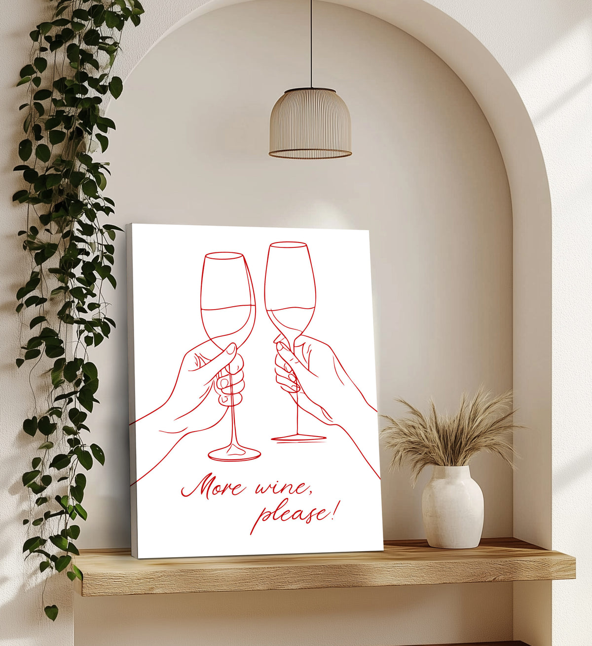 More Wine, Please Minimalist Wall Art