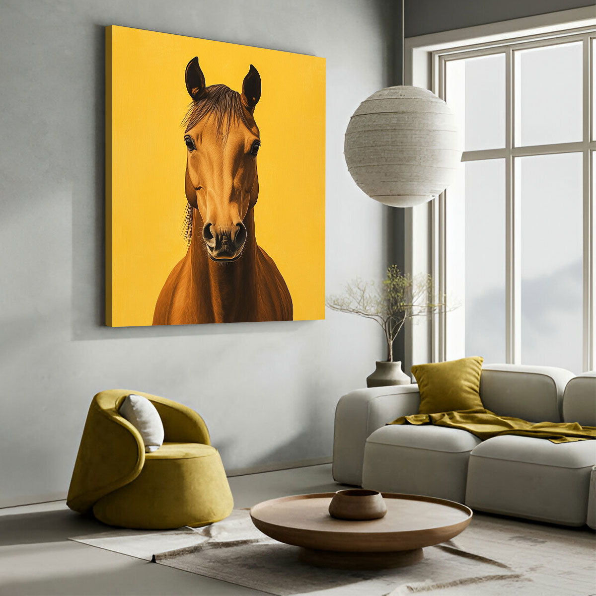 Yellow Equine Modern Wall Artwork