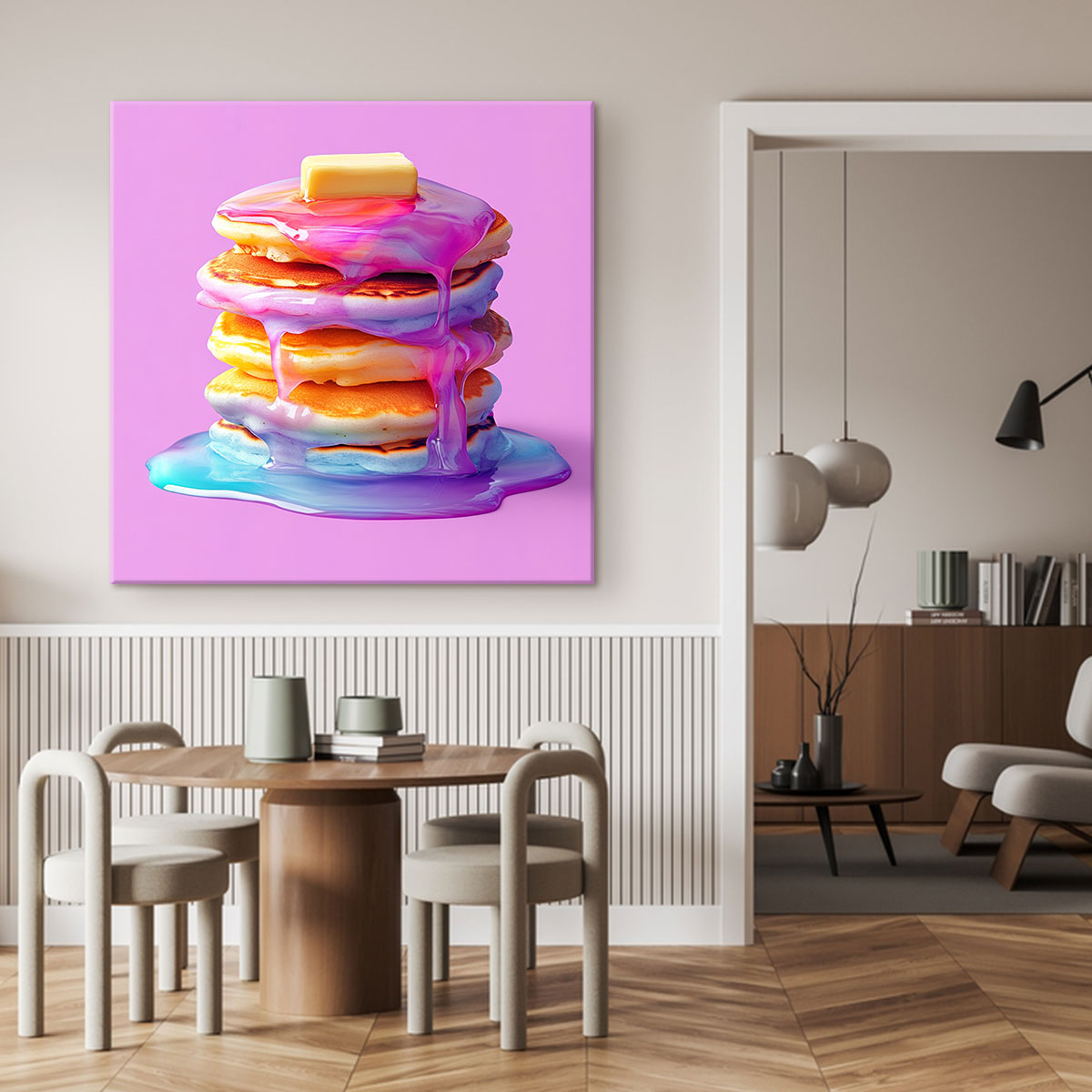 Colorful Pancake Stack Pop Art Canvas Print.