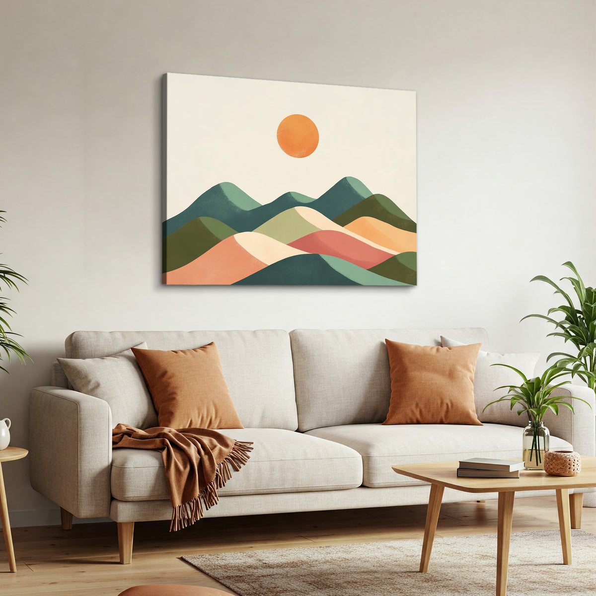 Colorful Mountain Range Abstract Wall Art