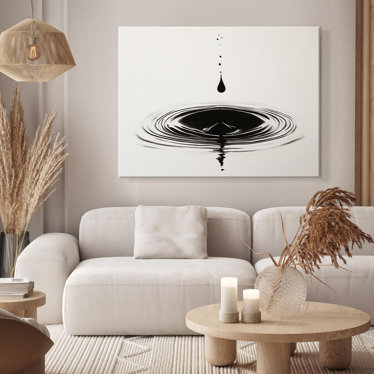 The Movement of Water – Minimalist Ripple Effect Canvas Wall Art