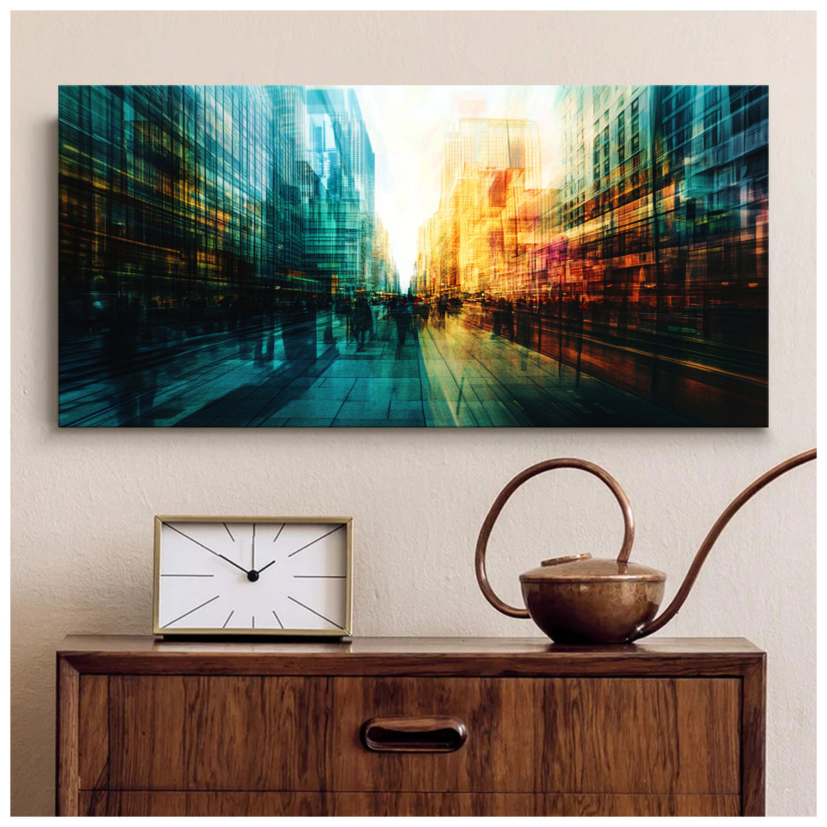 Urban Vibrancia Contemporary Abstract Canvas Wall Art for Living Room