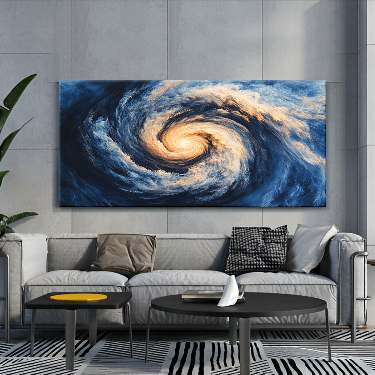 Swirl Impressionism Abstract Canvas Wall Art for Living Room