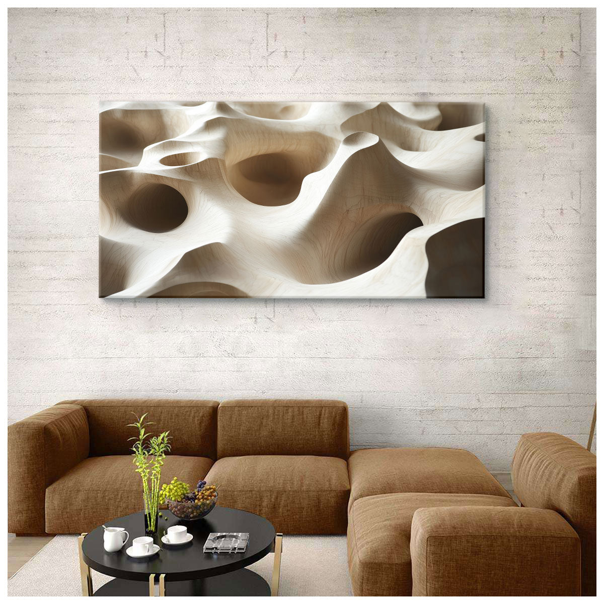 Carved Currents Abstract Canvas Wall Art for Living Room