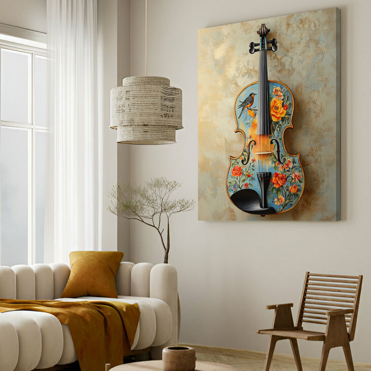 Songbird Violin Modern Wall Artwork
