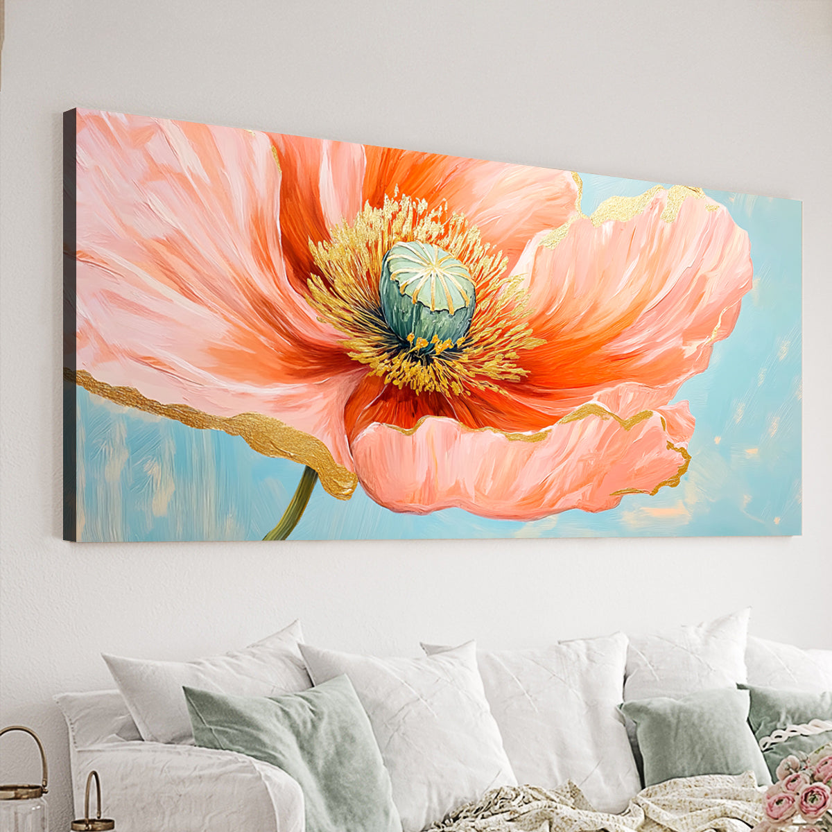 Petal Bloom Abstract Floral Canvas Print for Living Room
