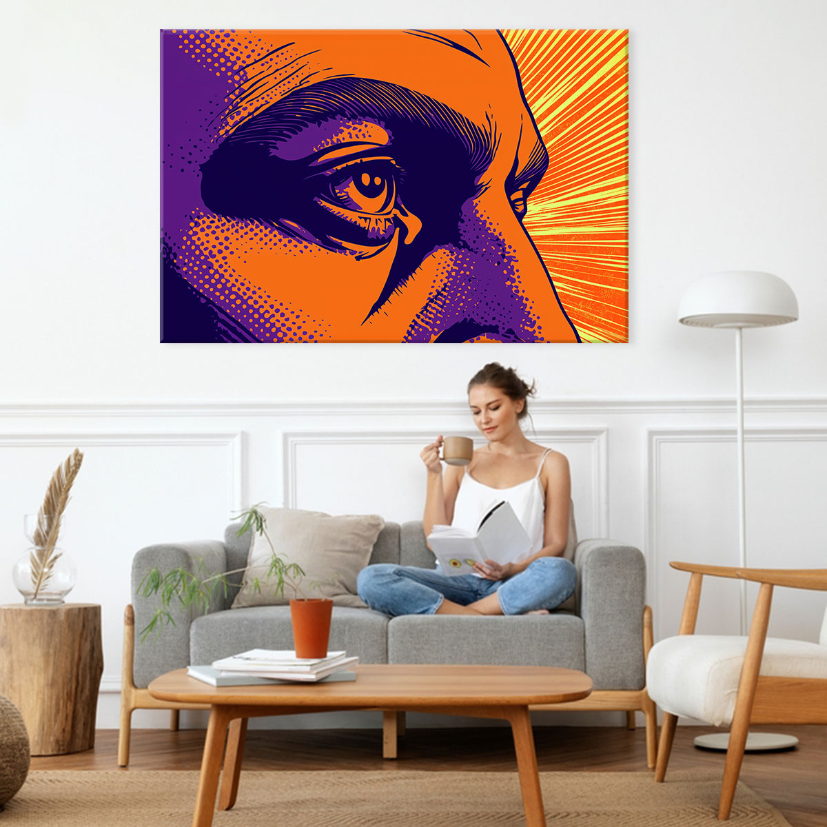 Pop Art Eye Inner Fire Canvas Vintage Artwork