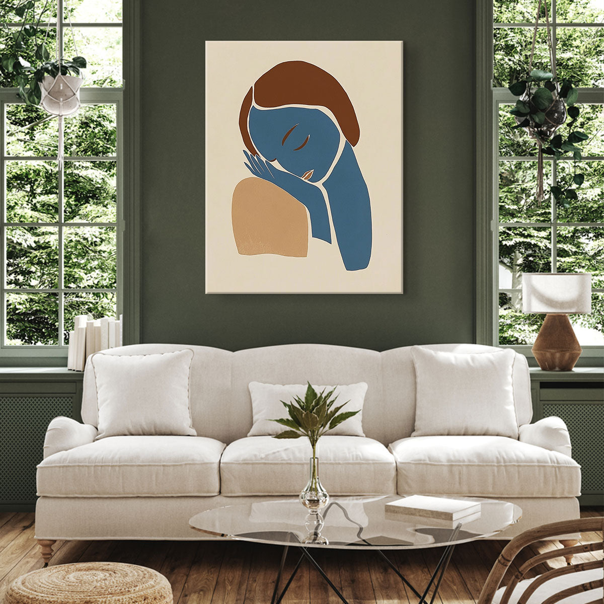 Minimalist Female Portrait Abstract Wall Art