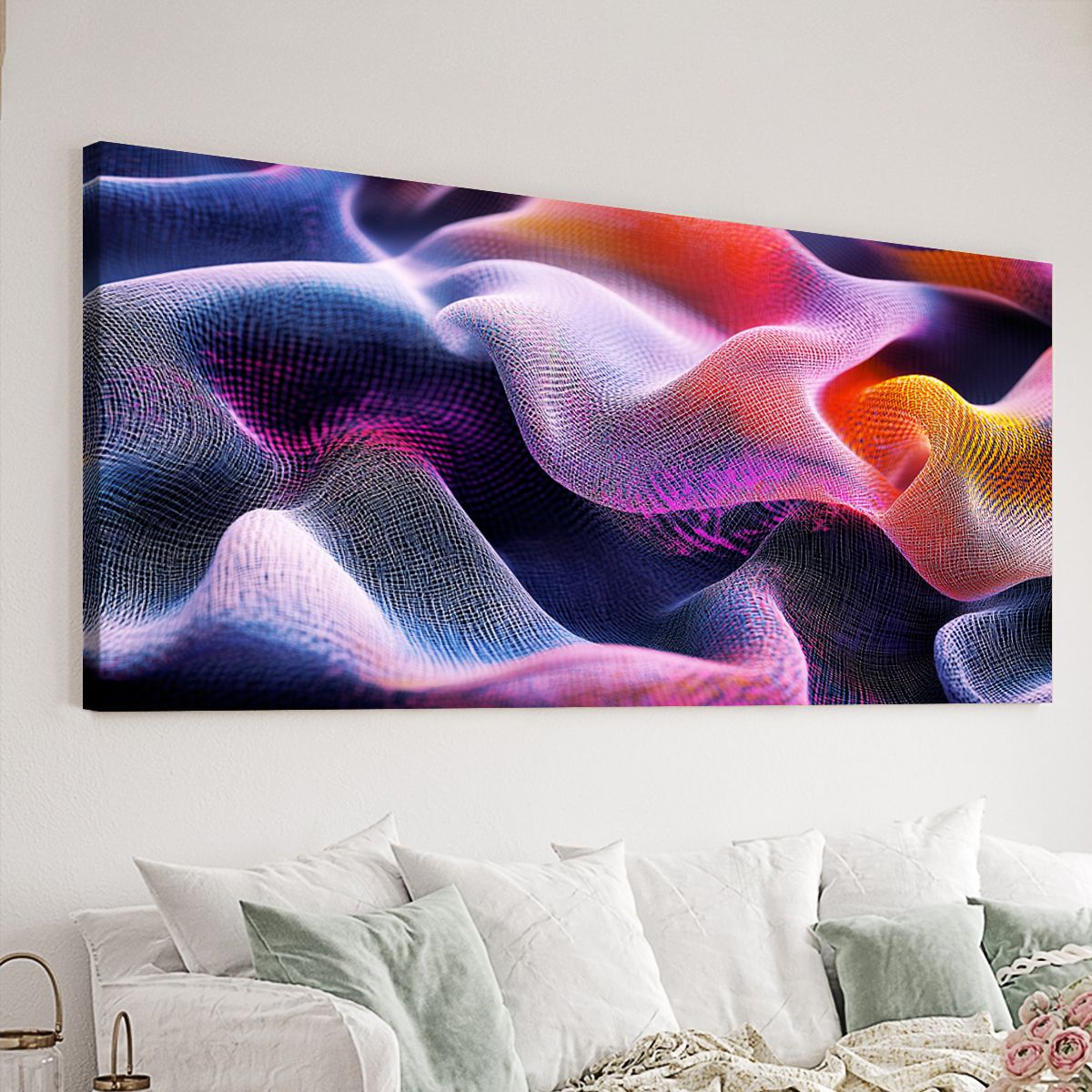 Vibrant Fluidity Modern Abstract Canvas Wall Art for Living Room