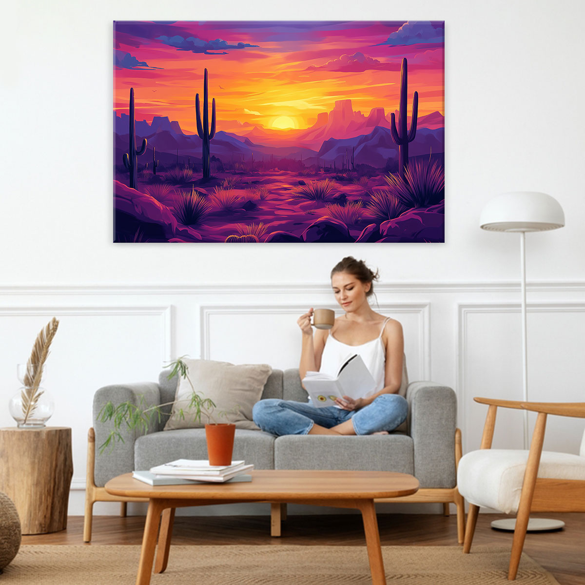 Mystical Desert Painting Canvas Nature Artwork