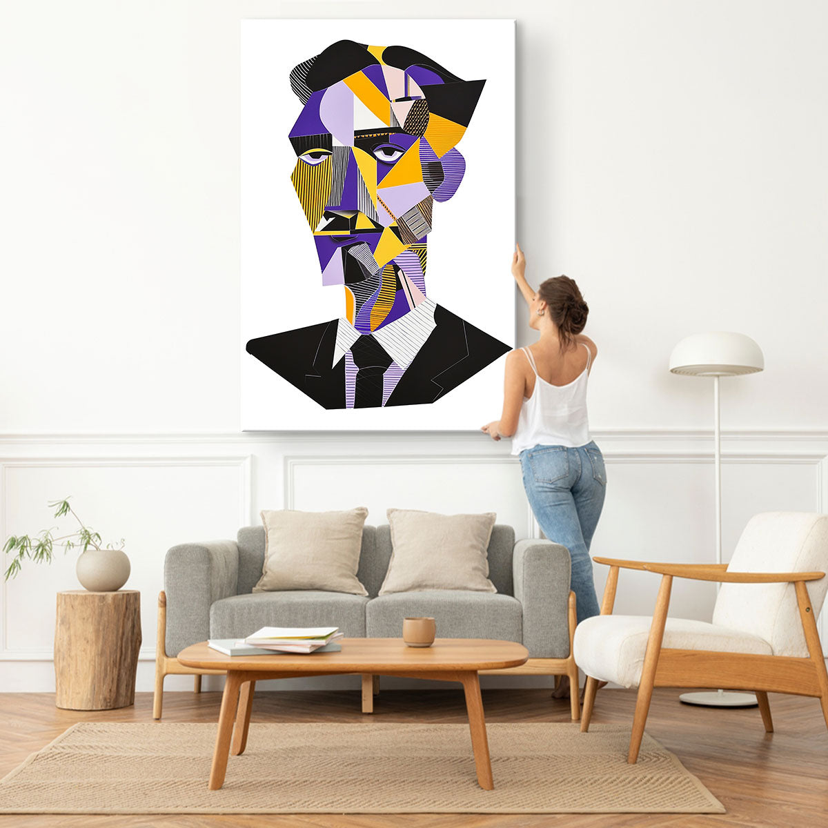 Geometric Art Deconstructed Face Wall Decor