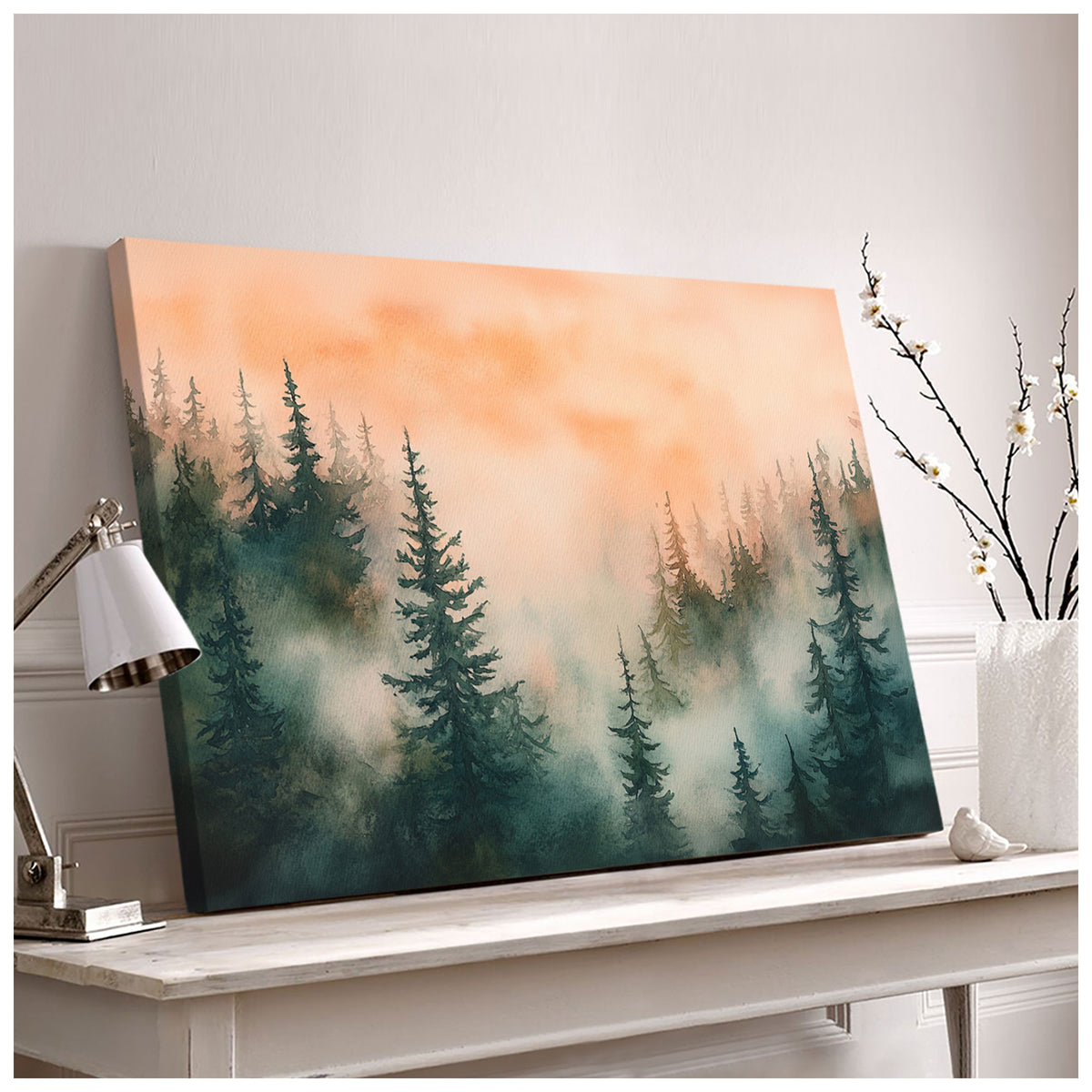 Forest Watercolor - Minimalist Canvas Wall Art